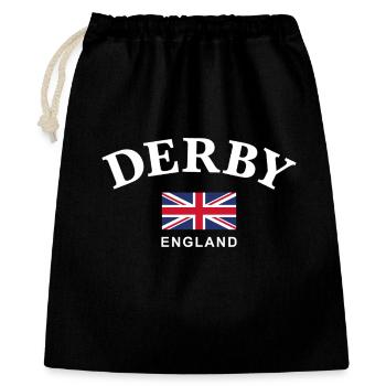 Derby, England - Geschenkbeutel aus Baumwolle (40 x 50 cm) - Schwarz - Vorne