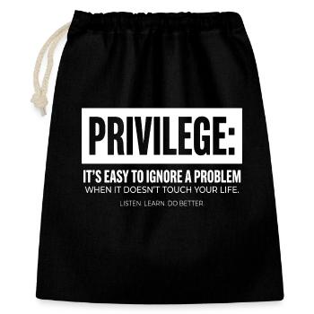 Privilege Statement Typography Text Motif - Gift Bag 40 x 50 cm - black - Front