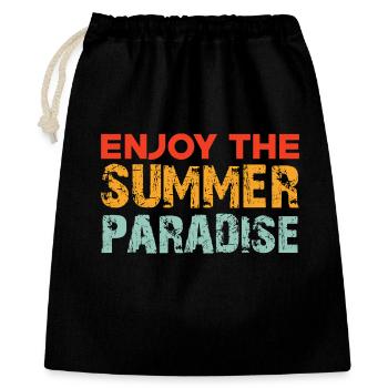 Profitez du paradis estival - Sac cadeau 40 x 50 cm - noir - Devant