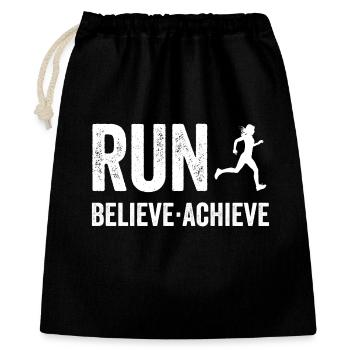 Marathon - Run. Believe. Achieve. - Gift Bag 40 x 50 cm - black - Front