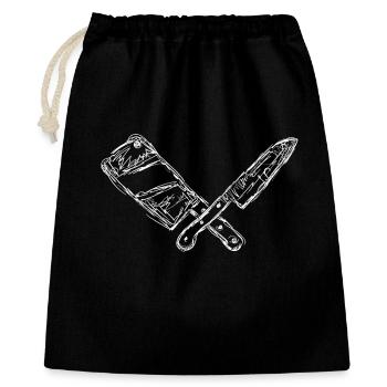 Croquis de couteau et hachoir - Sac cadeau 40 x 50 cm - noir - Devant