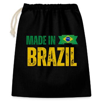 Made in Brazil, brasilianischer Stolz - Geschenkbeutel aus Baumwolle (40 x 50 cm) - Schwarz - Vorne