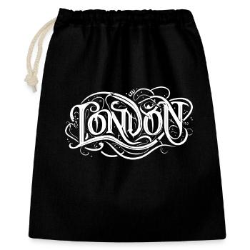 London Typografie Heavy Metal Headbanger - Geschenkbeutel aus Baumwolle (40 x 50 cm) - Schwarz - Vorne