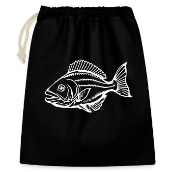 Fisch Shirt Fischmotiv,Angelbekleidung Geschenk - Geschenkbeutel aus Baumwolle (40 x 50 cm) - Schwarz - Vorne