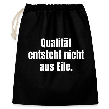 La qualité ne vient pas d’une urgence – Chemise statement - Sac cadeau 40 x 50 cm - noir - Devant