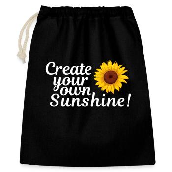 Sonnenblumen-Feeling: Deine eigene Sonne - Geschenkbeutel aus Baumwolle (40 x 50 cm) - Schwarz - Vorne