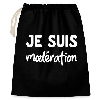 Je suis Modération - humour duo apéro - Sac cadeau 40 x 50 cm - noir - Devant