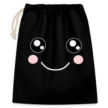 Kawaii, eyes, face - Gift Bag 40 x 50 cm - black - Front