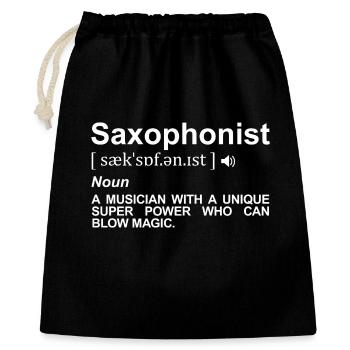 Dictionnaire Saxophoniste - Sac cadeau 40 x 50 cm - noir - Devant