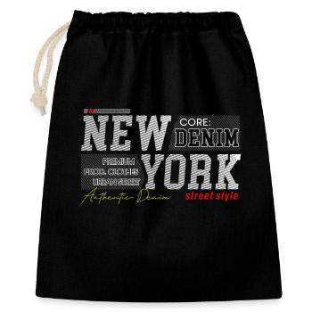 New Yorker Streetstyle Denim-Design - Geschenkbeutel aus Baumwolle (40 x 50 cm) - Schwarz - Vorne