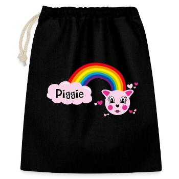 Piggie mimi von Helfspawn - Geschenkbeutel aus Baumwolle (40 x 50 cm) - Schwarz - Vorne