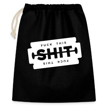 Merde cette lame de rasage - Sac cadeau 40 x 50 cm - noir - Devant