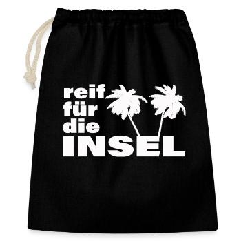 REIF FÜR DIE INSEL - Geschenkbeutel aus Baumwolle (40 x 50 cm) - Schwarz - Vorne