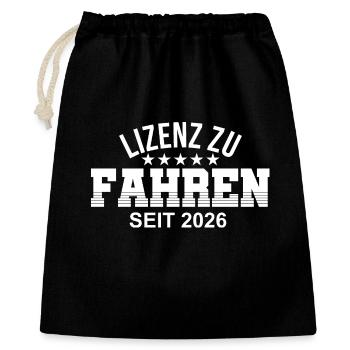 Führerschein 2026 Fahrprüfung Führerscheinprüfung - Geschenkbeutel aus Baumwolle (40 x 50 cm) - Schwarz - Vorne