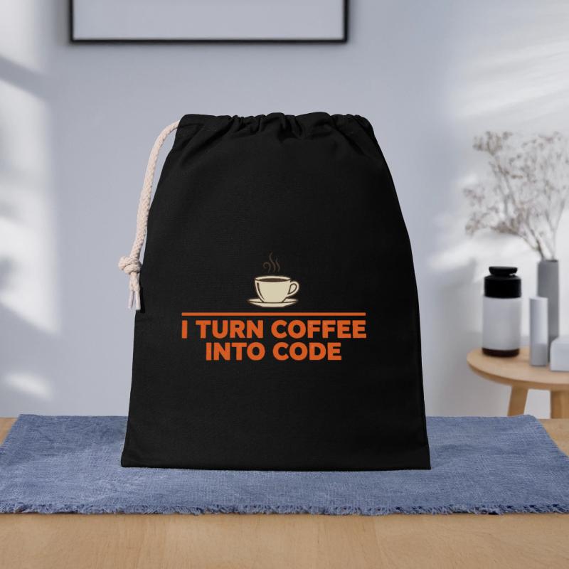 I Turn Coffee Into Code – Programmer Retro Gift Bag 40 x 50 cm