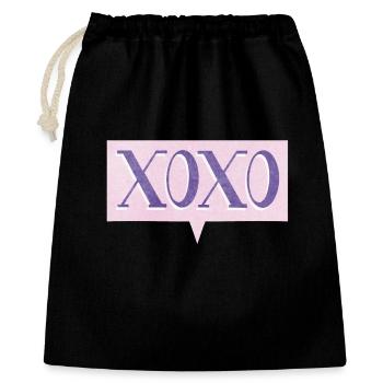 XoXo – Culture populaire Amour, câlin, Langage jeunesse - Sac cadeau 40 x 50 cm - noir - Devant