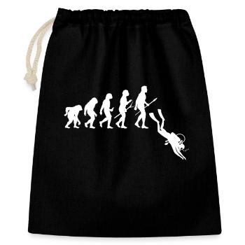 Taucher Evolution - Tauchen - Geschenkbeutel aus Baumwolle (40 x 50 cm) - Schwarz - Vorne
