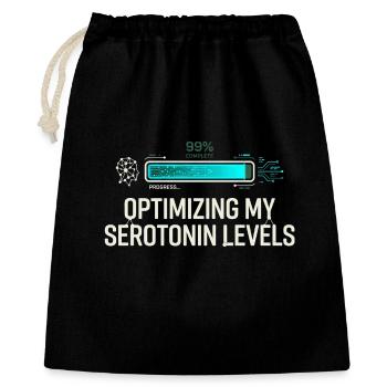 Serotonin Optimizing - Geschenkbeutel aus Baumwolle (40 x 50 cm) - Schwarz - Vorne