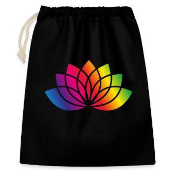 colorful stylized flowers symbol - Gift Bag 40 x 50 cm - black - Front