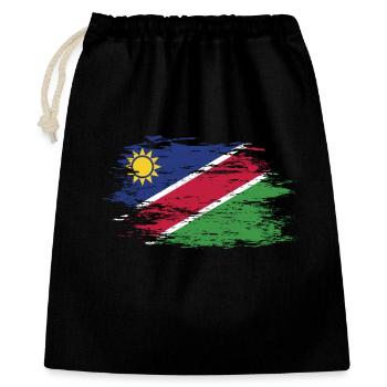 Namibia Flagge used - Geschenkbeutel aus Baumwolle (40 x 50 cm) - Schwarz - Vorne