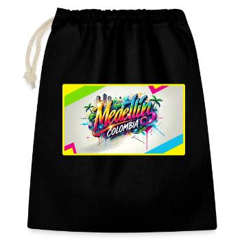 Medellin Kolumbien Graffiti Design - Geschenkbeutel aus Baumwolle (40 x 50 cm) - Schwarz - Vorne