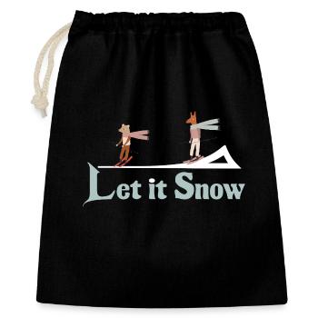 Illustration de l’hiver Laisse neiger - Sac cadeau 40 x 50 cm - noir - Devant
