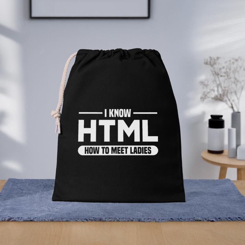 HTML Humor Code Programmer Saying Gift Bag 40 x 50 cm