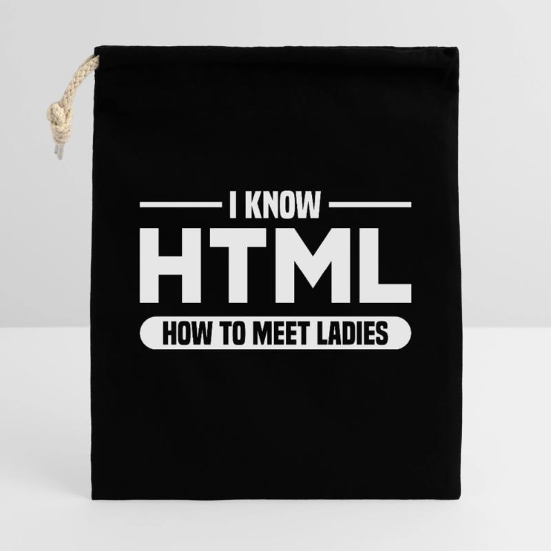 HTML Humor Code Programmer Saying Gift Bag 40 x 50 cm