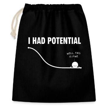 J’avais de l’humour à la Courbe Potentielle - Sac cadeau 40 x 50 cm - noir - Devant