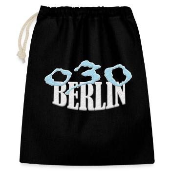 Berlin 030 Shirt exklusive - Geschenkbeutel aus Baumwolle (40 x 50 cm) - Schwarz - Vorne