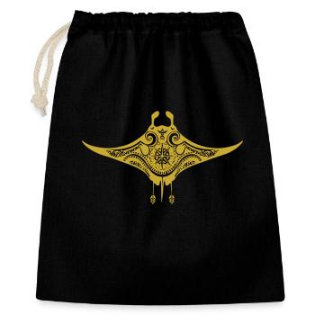 Tribal Maori Polynesian Stingray Matau Manta Ray - Gift Bag 40 x 50 cm - black - Front