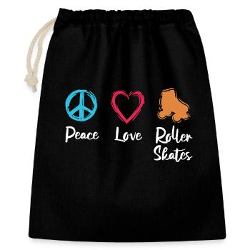 Peace Love Roller Skates - Gift Bag 40 x 50 cm - black - Front