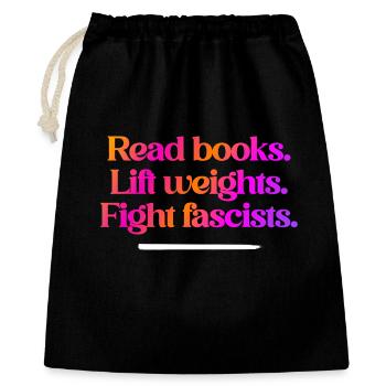 Read Books Lift Weights Anti Fascist - Gift Bag 40 x 50 cm - black - Front