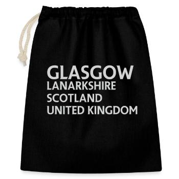 Glasgow – Scotland Textdesign - Sac cadeau 40 x 50 cm - noir - Devant