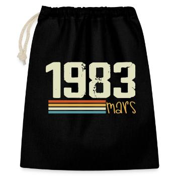 Vintage März 1983 - Geschenkbeutel aus Baumwolle (40 x 50 cm) - Schwarz - Vorne