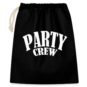 party partycrew partymonster dj deejay disco crew - Geschenkbeutel aus Baumwolle (40 x 50 cm) - Schwarz - Vorne