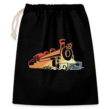 Vintage steam locomotive - Gift Bag 40 x 50 cm - black - Front