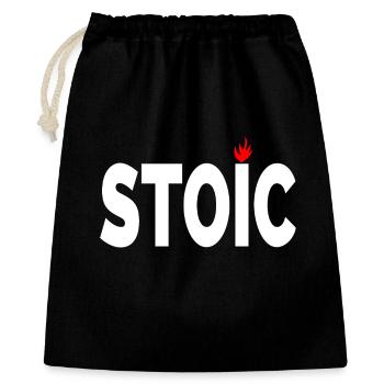 Stoic being stoic typographic artwork - Gift Bag 40 x 50 cm - black - Front