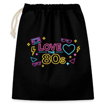 Neon 80s Love Design - Gift Bag 40 x 50 cm - black - Front