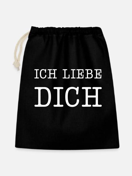 Ich liebe dich - Liebeserklärung - Geschenkbeutel aus Baumwolle (40 x 50 cm) - Schwarz