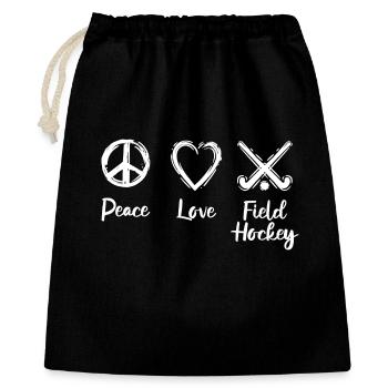 Peace Love Field Hockey - Gift Bag 40 x 50 cm - black - Front