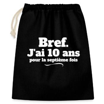 anniversaire, anniversaire 70 ans, j'ai 70 ans - Sac cadeau 40 x 50 cm - noir - Devant
