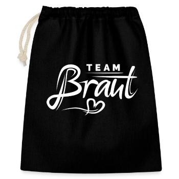 Team Braut - Junggesellinnen Abschied Bachelorette - Geschenkbeutel aus Baumwolle (40 x 50 cm) - Schwarz - Vorne