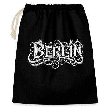 Berlin Heavy Metal Headbanger Typografie - Geschenkbeutel aus Baumwolle (40 x 50 cm) - Schwarz - Vorne