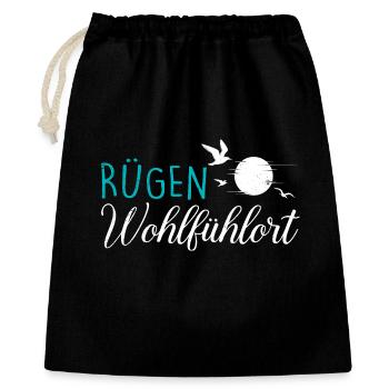 Island of Rügen MY FEEL-GOOD PLACE Fun - Gift Bag 40 x 50 cm - black - Front