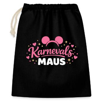 KarnevalsMaus Outfit Karneval Party Fastnacht  - Geschenkbeutel aus Baumwolle (40 x 50 cm) - Schwarz - Vorne