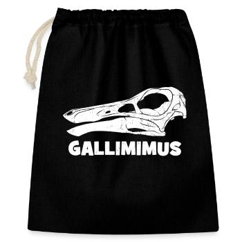 Gallimimus Schädel Fossil - Geschenkbeutel aus Baumwolle (40 x 50 cm) - Schwarz - Vorne