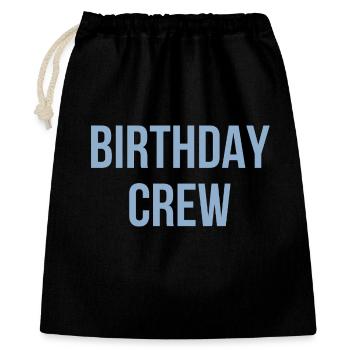 Birthday Crew - Geschenkbeutel aus Baumwolle (40 x 50 cm) - Schwarz - Vorne