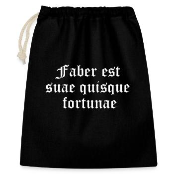 Faber est suae quisque fortunae - Gift Bag 40 x 50 cm - black - Front