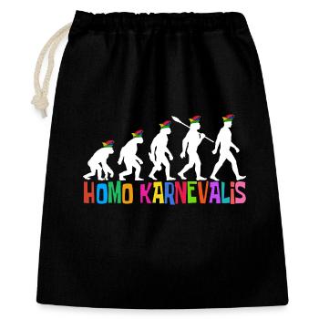 Homo Carnival | Evolution of Fools, Shrovetide - Gift Bag 40 x 50 cm - black - Front